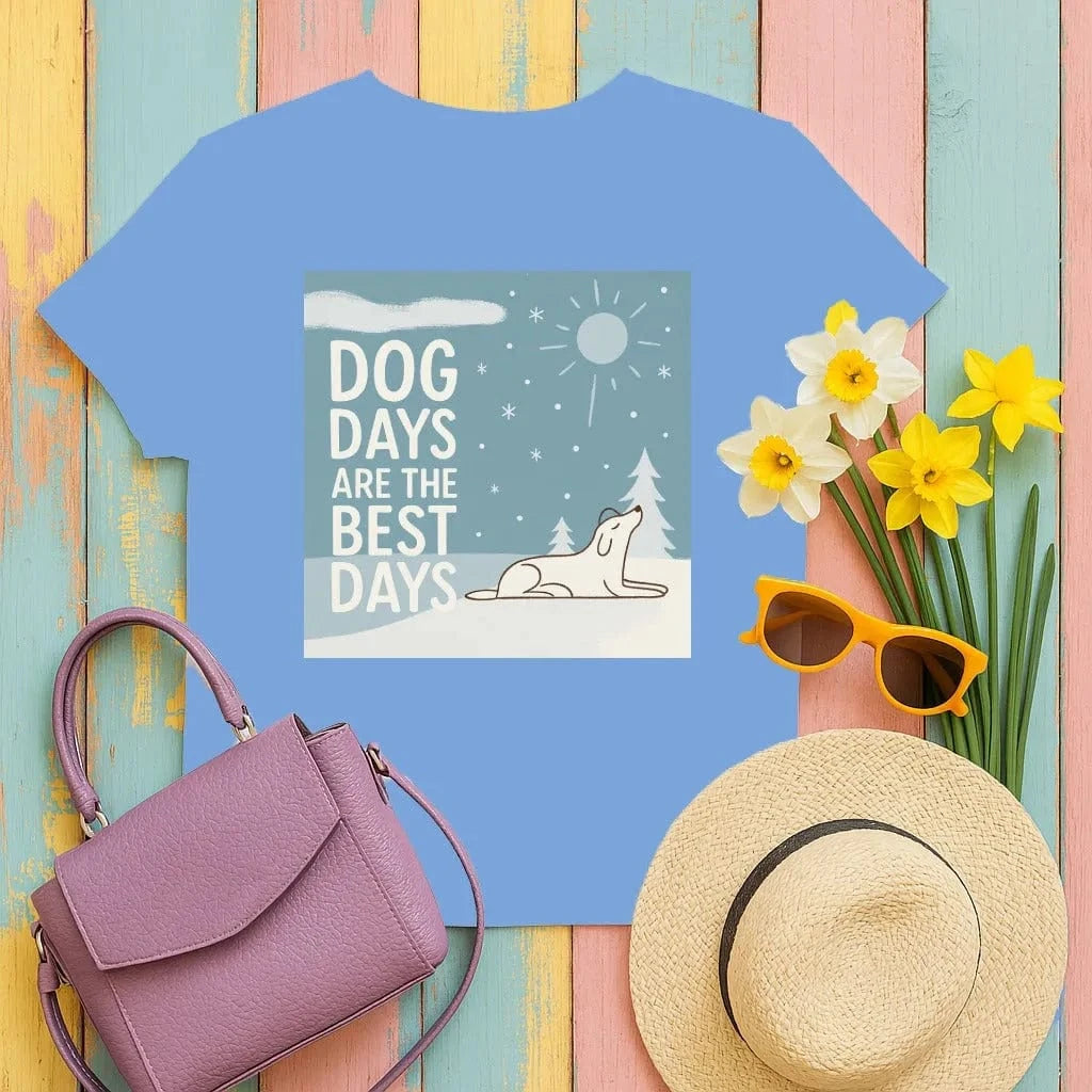 Dog Days Are The Best Days Winter T-Shirt Carolina Blue T-shirt