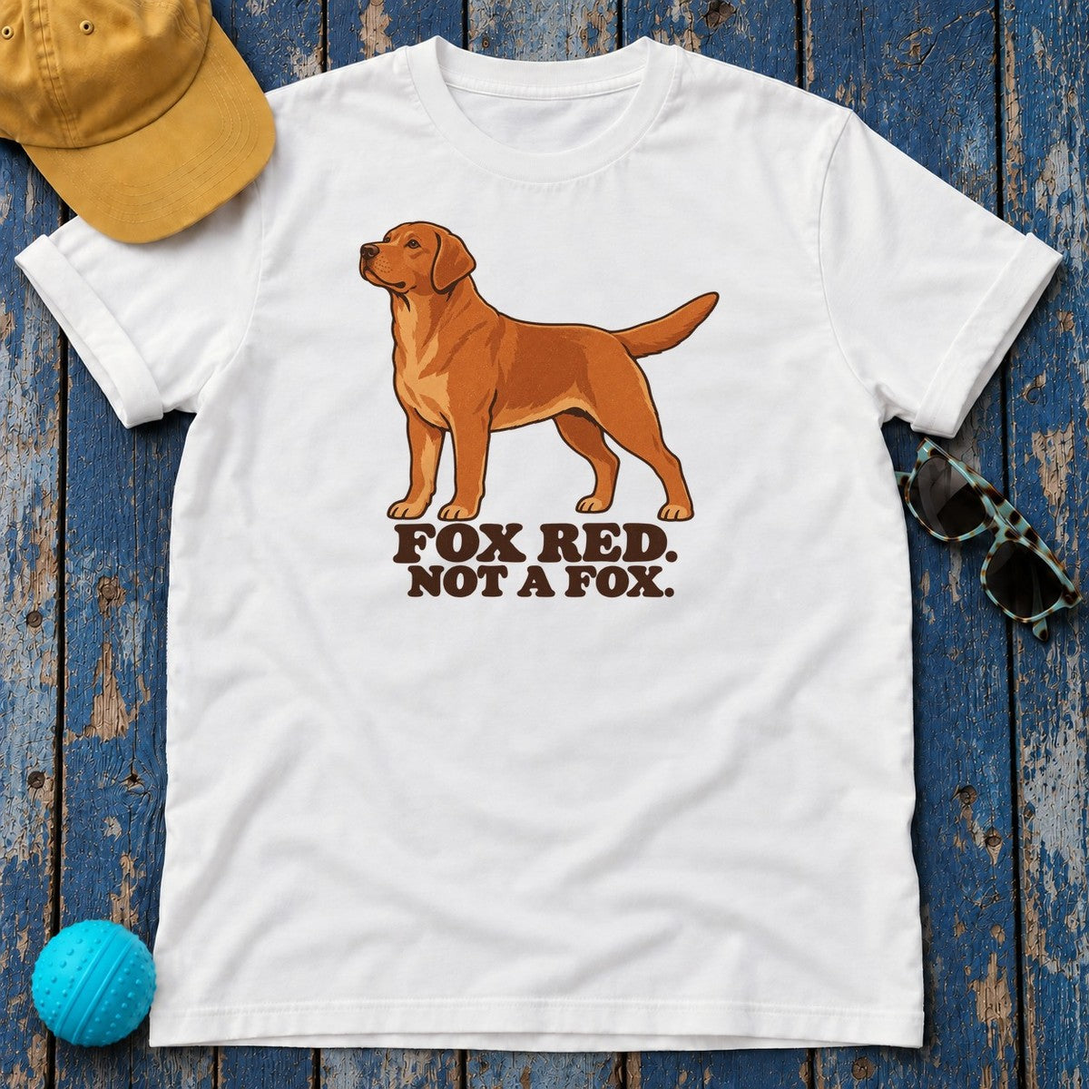 Fox Red Not A Fox Labrador T-Shirt in White