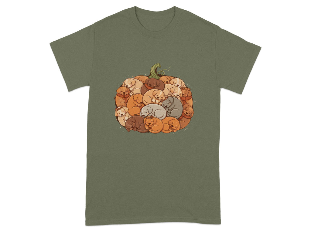 Adorable Pumpkin Puppy Design on Unique Shirt