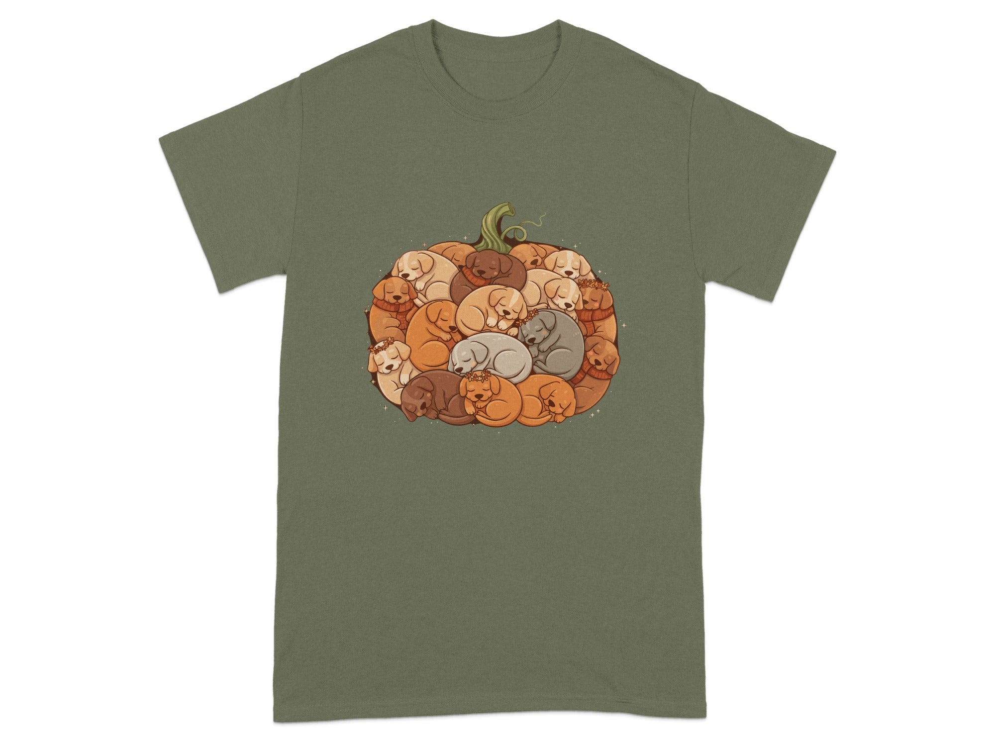 Adorable Pumpkin Puppy Design on Unique Shirt