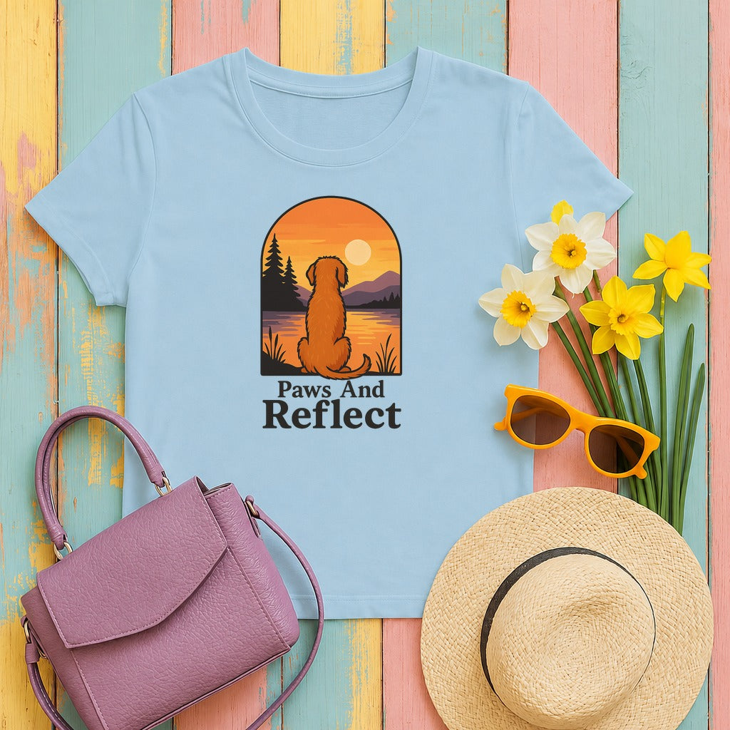 Wirehaired Vizsla Paws and Reflect Tee in Light Blue