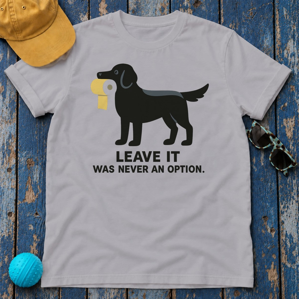 Flat-Coated Retriever Leave It Tee in Athletic Heather