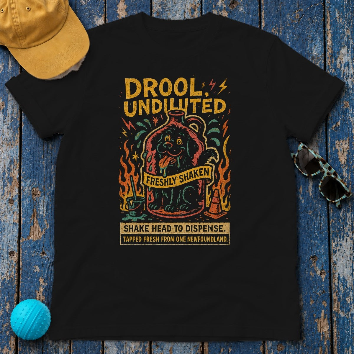 Newfoundland Drool Undiluted T-Shirt in Black