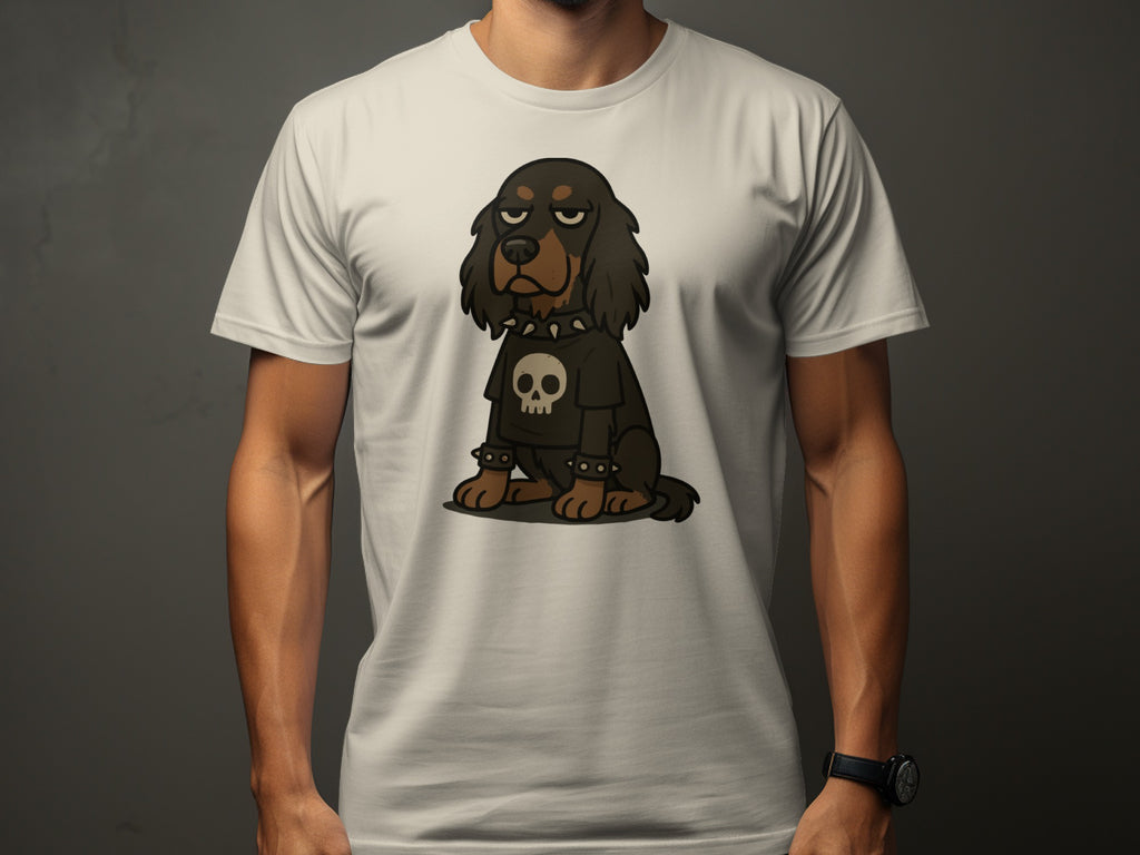 Cool Gothic Dog Graphic Tee for Men with Attitude