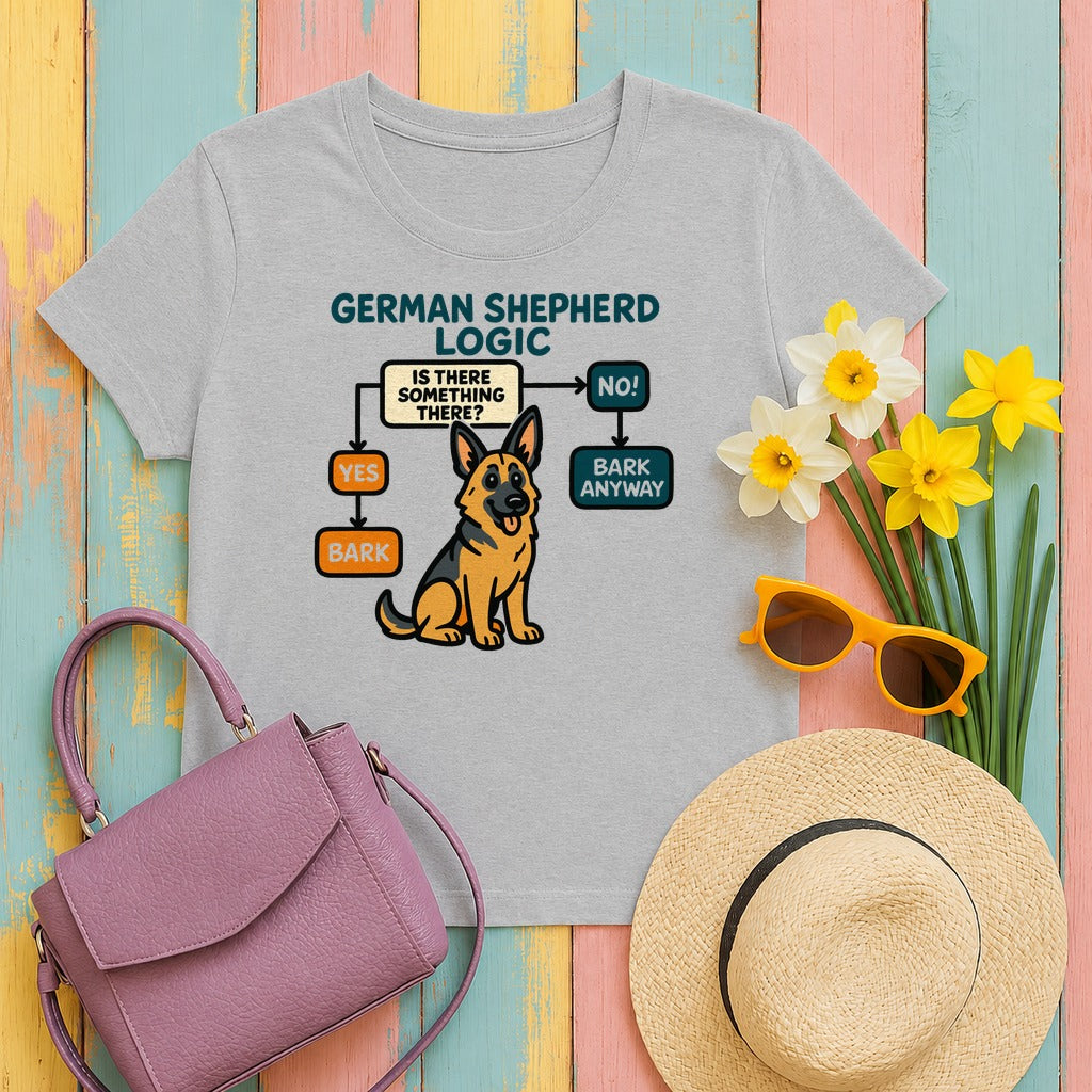 GSD Logic: Bark Anyway T-Shirt in Sport Grey