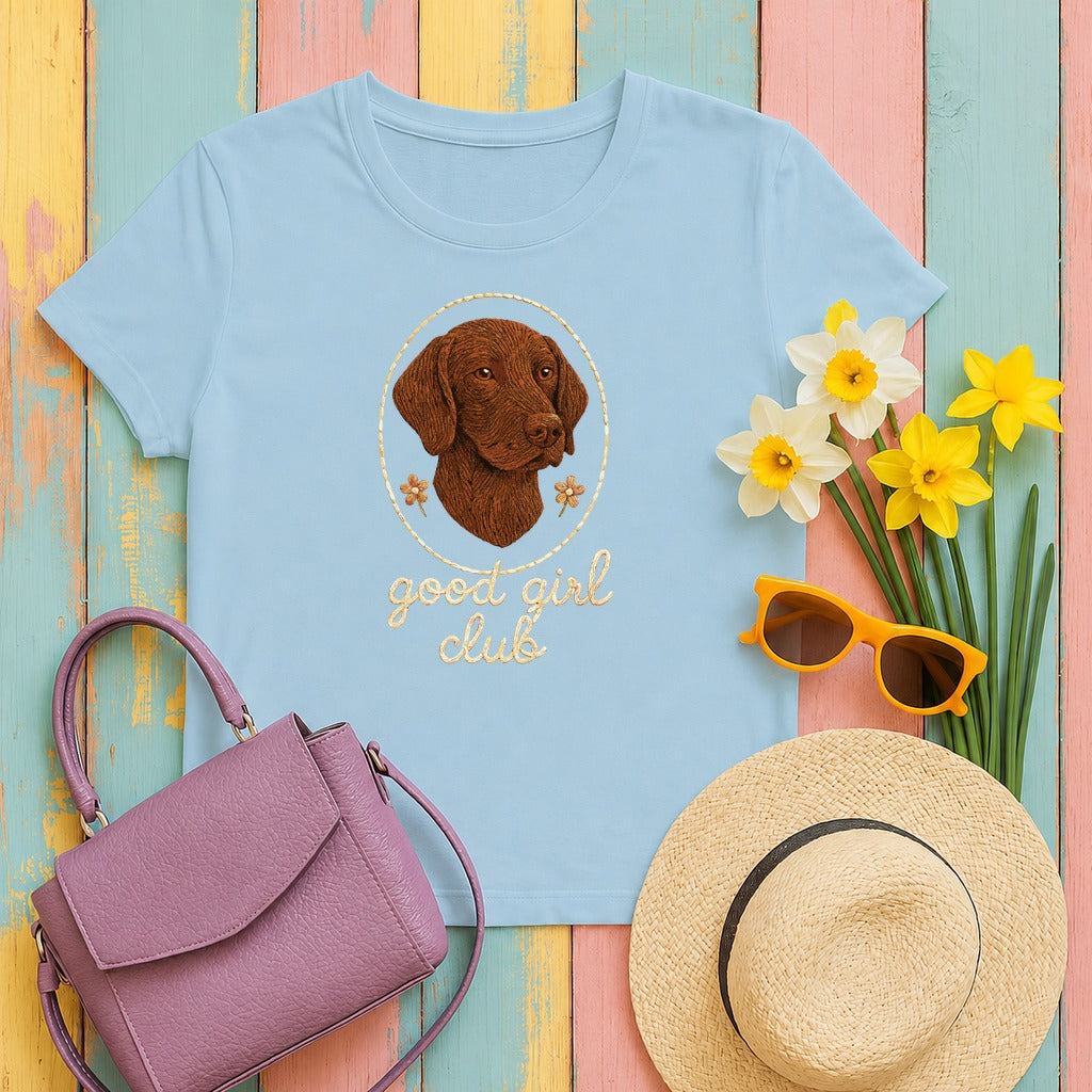 German Shorthaired Pointer Good Girl Club T-shirt in Light Blue