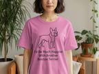 Pink t-shirt with outline of Boston Terrier and text "I'd Be Much Happier With Another Boston Terrier."