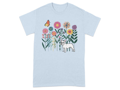 Colorful Floral and Dog Graphic T-Shirt product