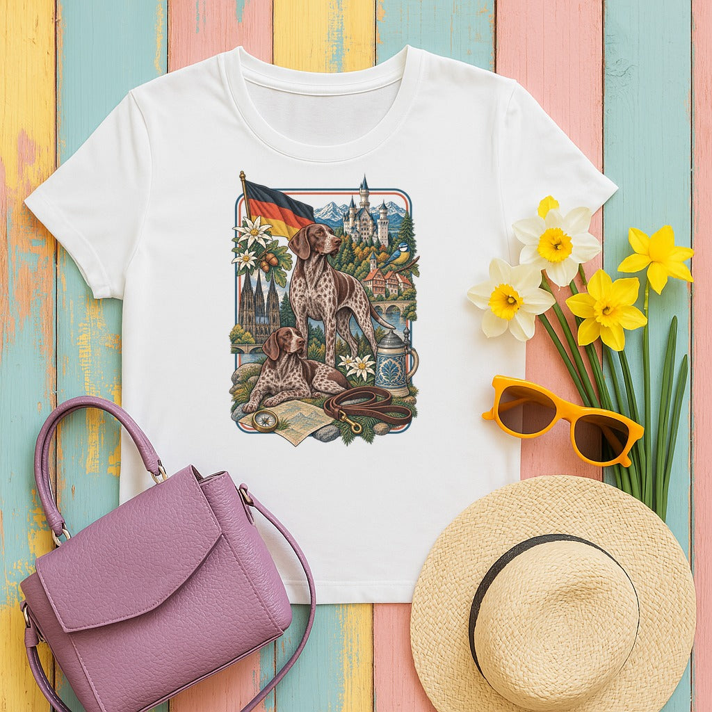 German Shorthaired Pointer Germany Heritage tee, White