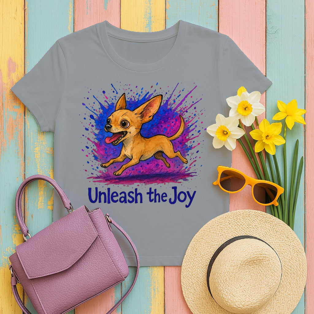 Unleash the Joy Chihuahua Graphic T-Shirt in Gravel