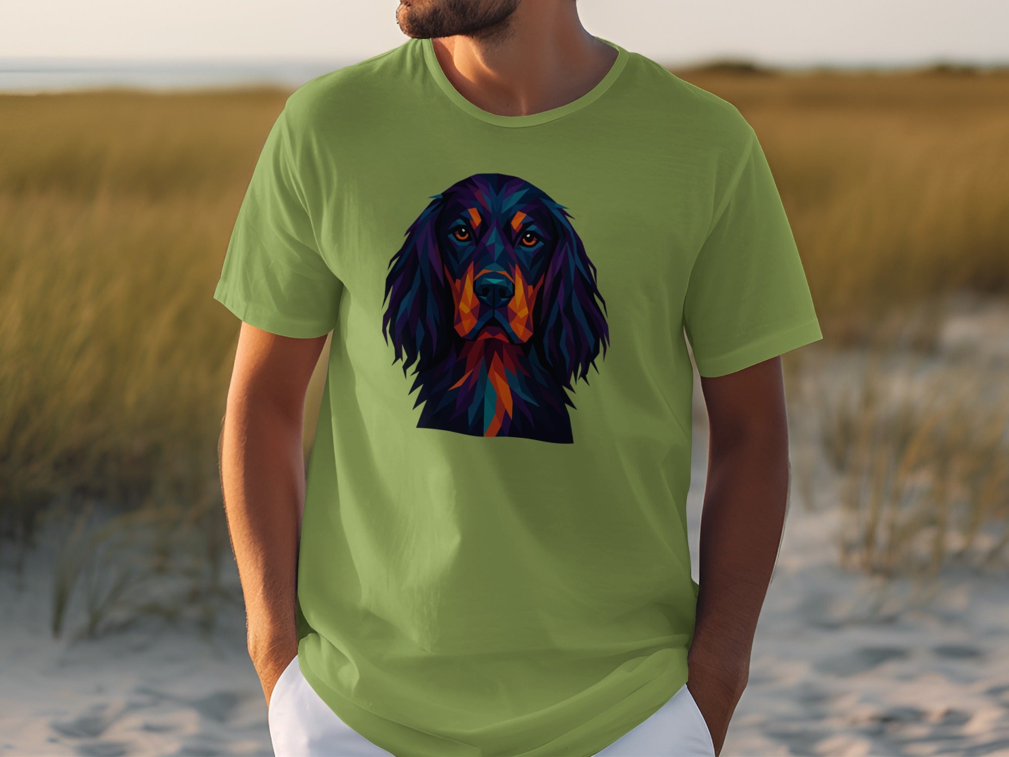 Vibrant Colorful Dog Portrait Graphic T-Shirt