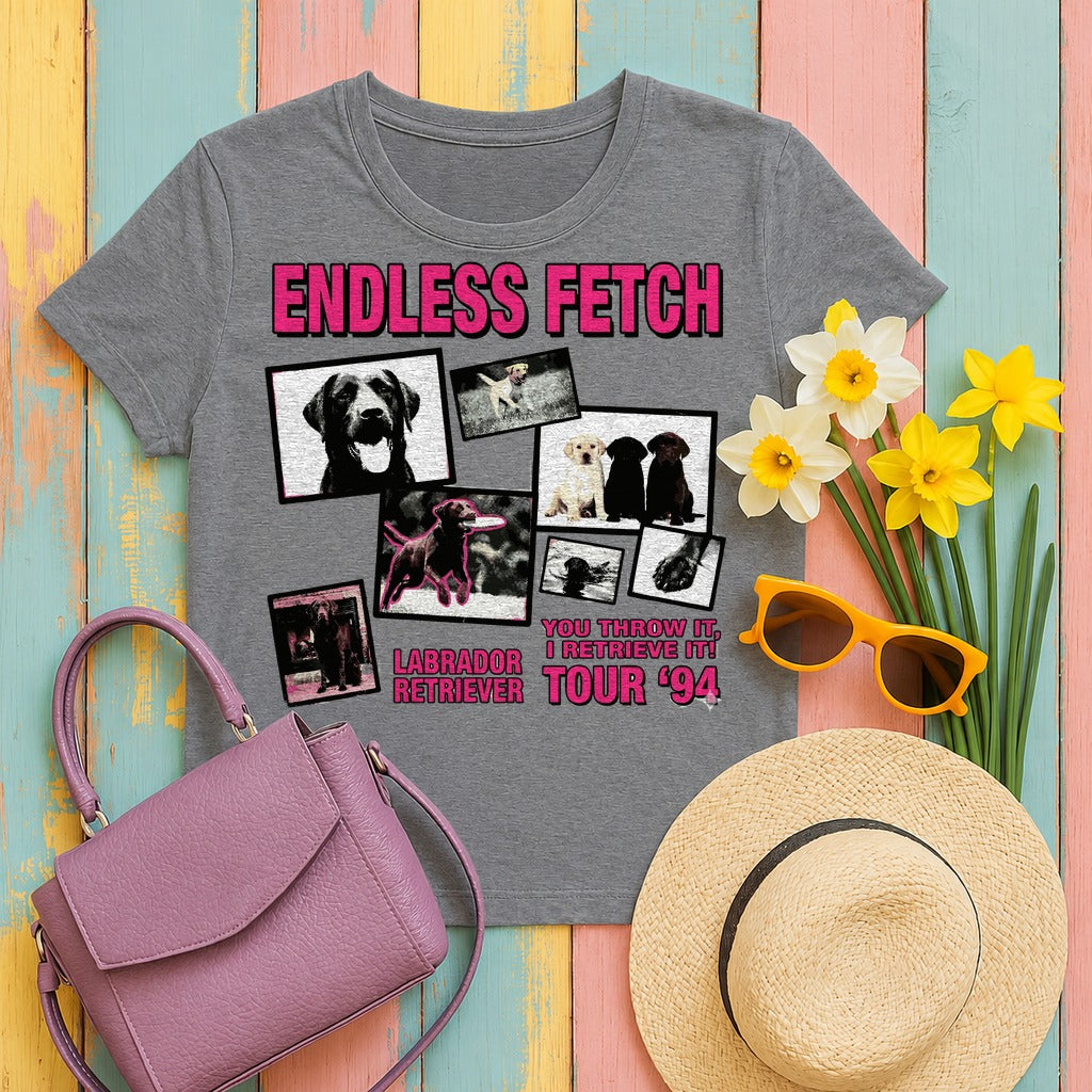 Endless Fetch Labrador Retriever Tour '94 Graphic T-Shirt in Graphite Heather