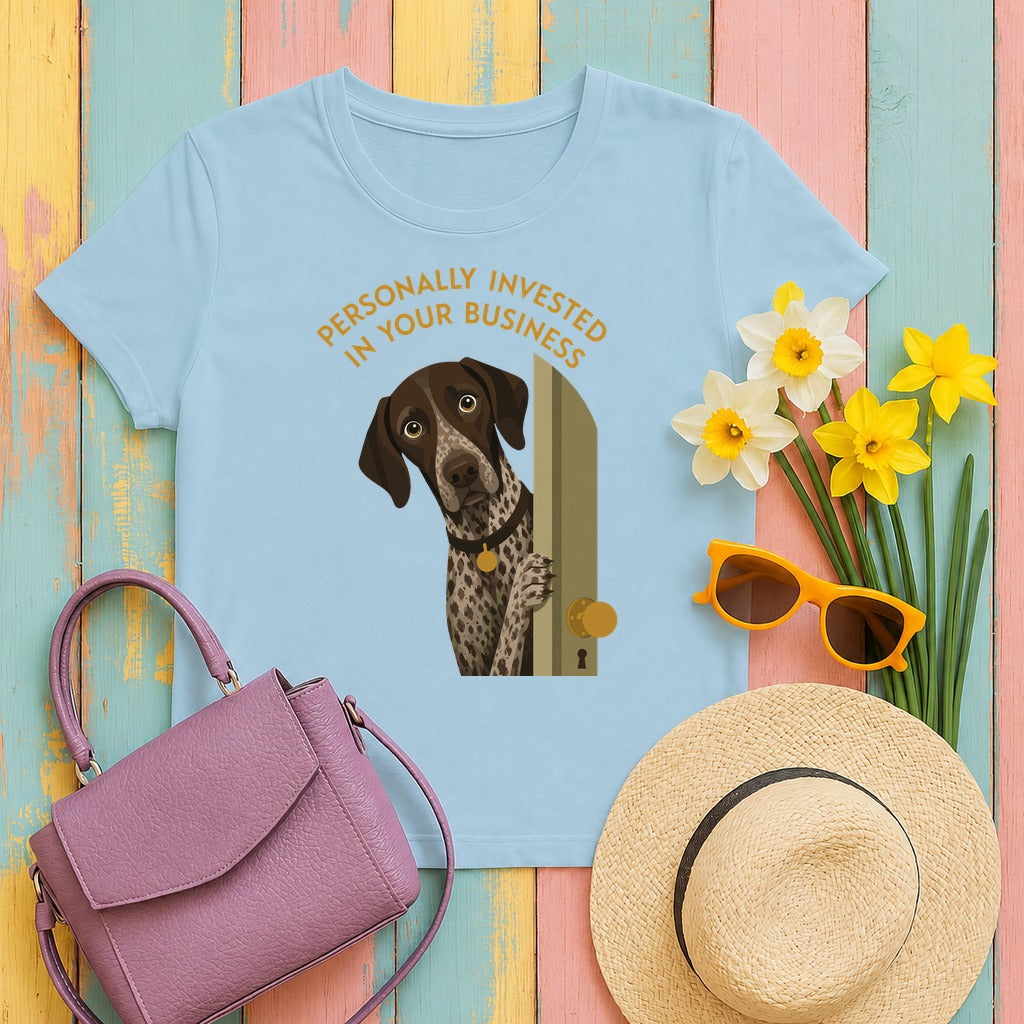 Personally Invested German Shorthaired Pointer T-Shirt in Light Blue