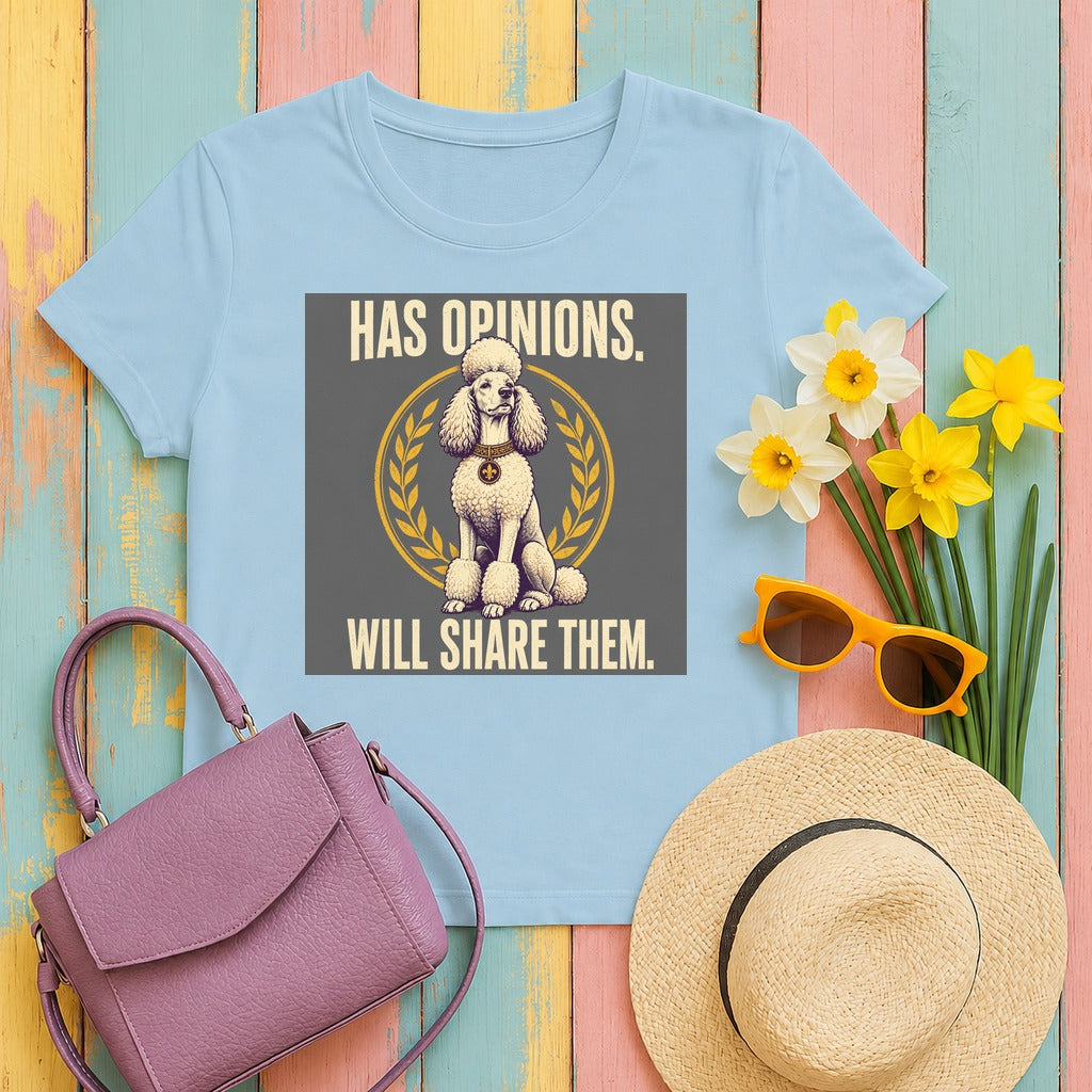 Elegant Opinions Poodle T-Shirt in Light Blue