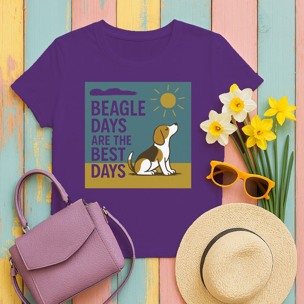 Beagle Days Retro Sunshine T-shirt in Purple