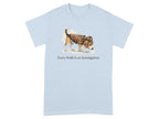 Light blue t-shirt with a beagle in a detective hat and coat investigating.