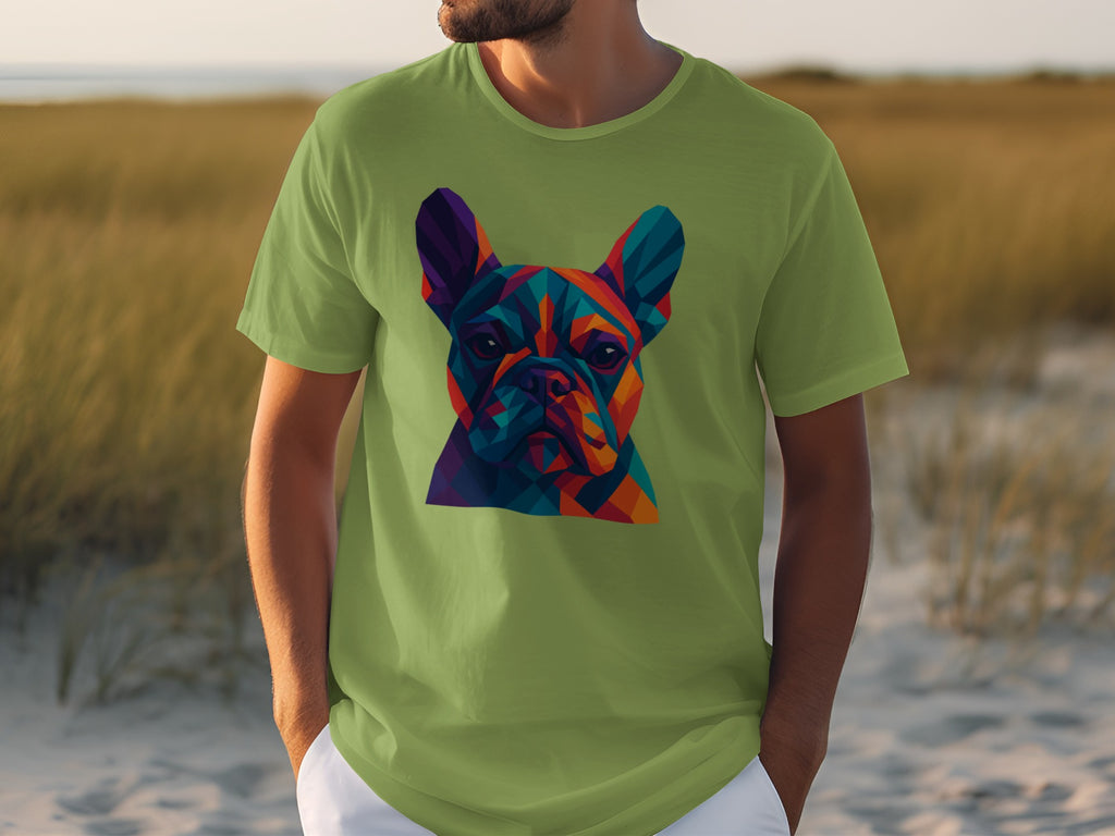 Colorful Geometric French Bulldog Design T-shirt