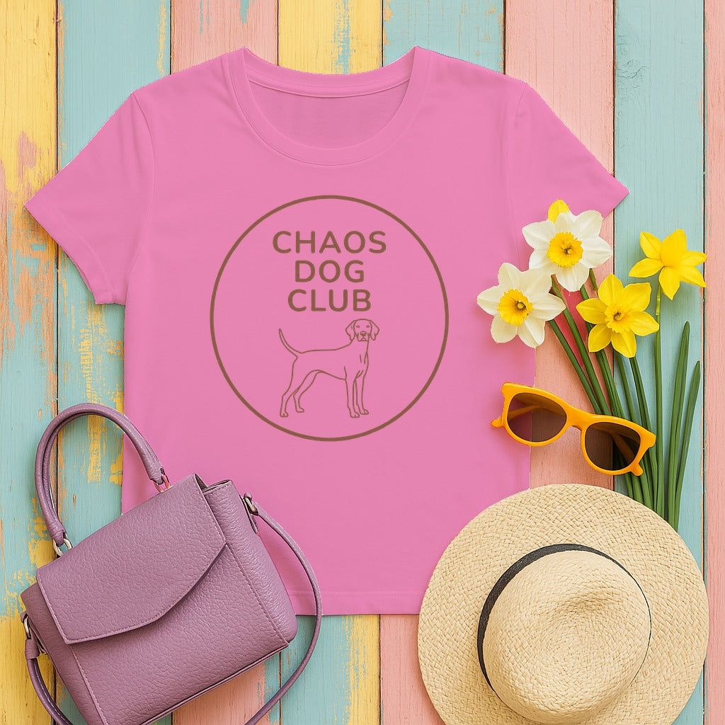 Chaos Dog Club Vizsla T-shirt in Azalea