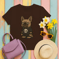 Punk Goth French Bulldog T-Shirt Graphic T-Shirt in Dark Chocolate