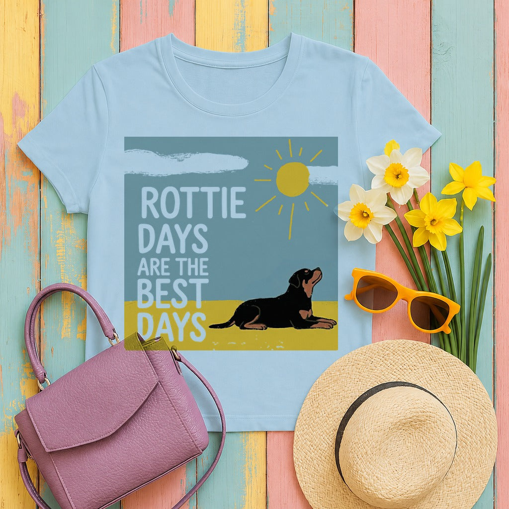Rottie Days Are The Best Days T-Shirt in Light Blue