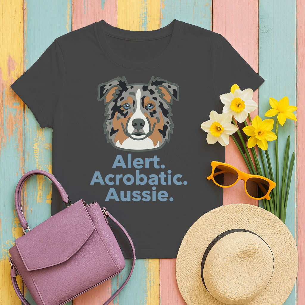 Alert. Acrobatic. Aussie. Graphic T-shirt in Dark Heather