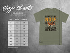 Gildan 5000 heavy cotton t-shirt size chart with measurements in inches.