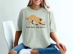 Live Free Dig Holes Dog Illustration T-Shirt