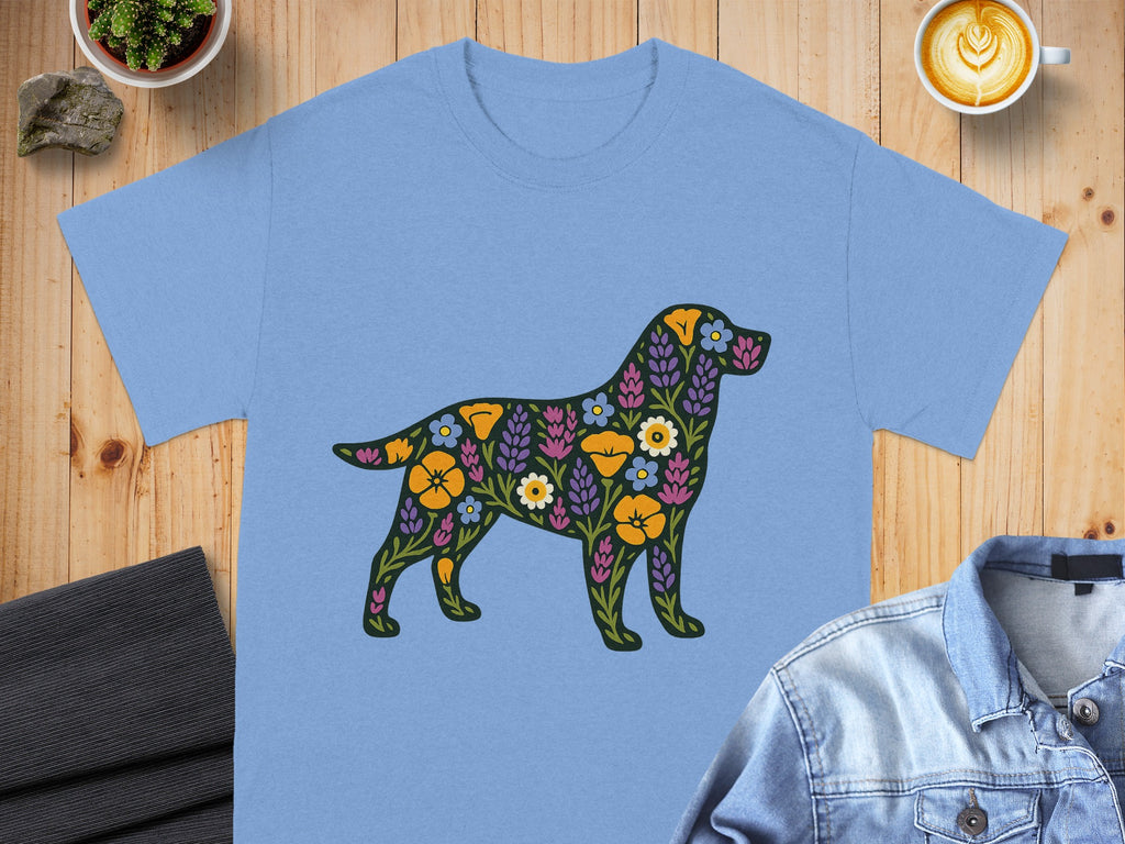 Floral Pattern Dog Design T-shirt product