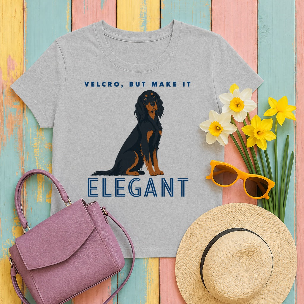 Velcro, But Elegant Gordon Setter T-Shirt in Sport Grey