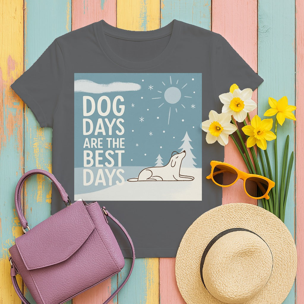 Dog Days Are The Best Days Winter T-Shirt in Graphite Heather