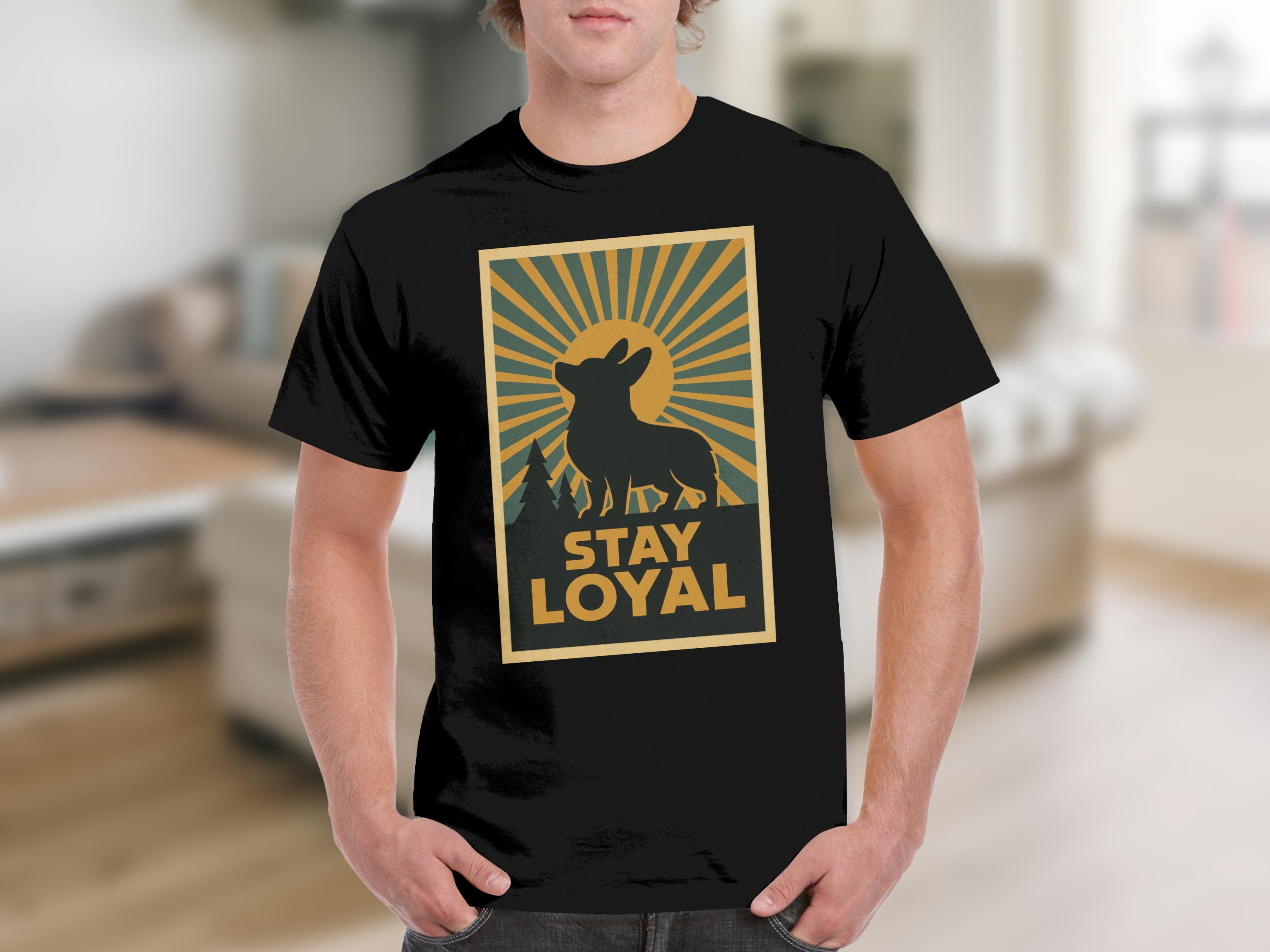 Stay Loyal Dog Graphic T-Shirt for Casual Wear