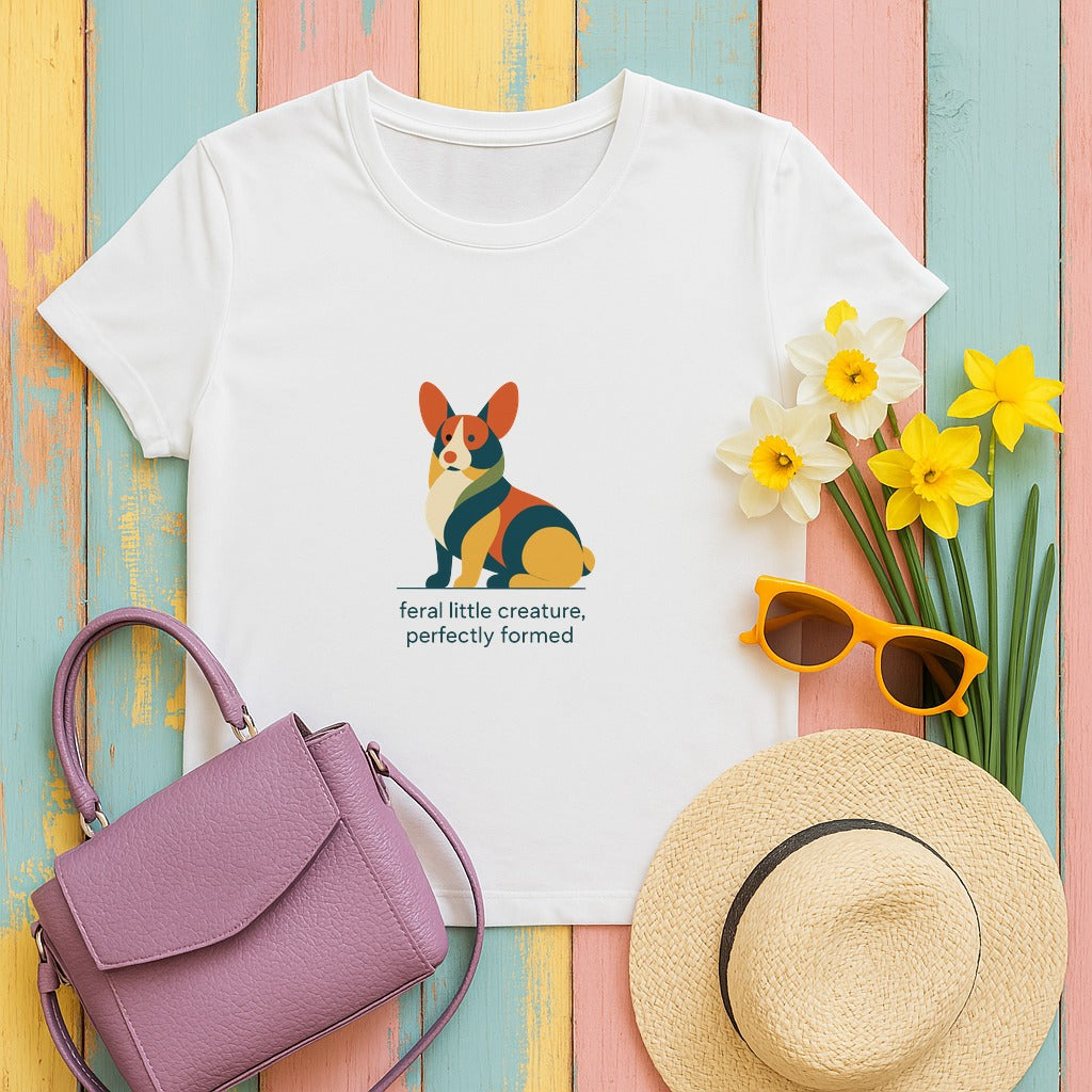 feralfam corgi tee flat lay hero v8