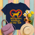 My Heart Belongs To My Lab T-Shirt in Navy