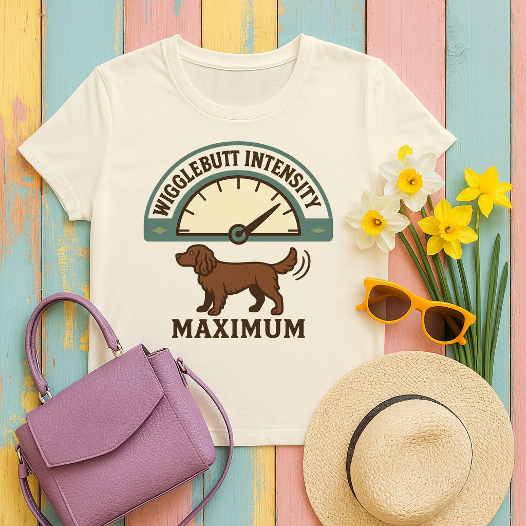 Boykin Spaniel Wigglebutt Intensity Maximum T-shirt in Natural