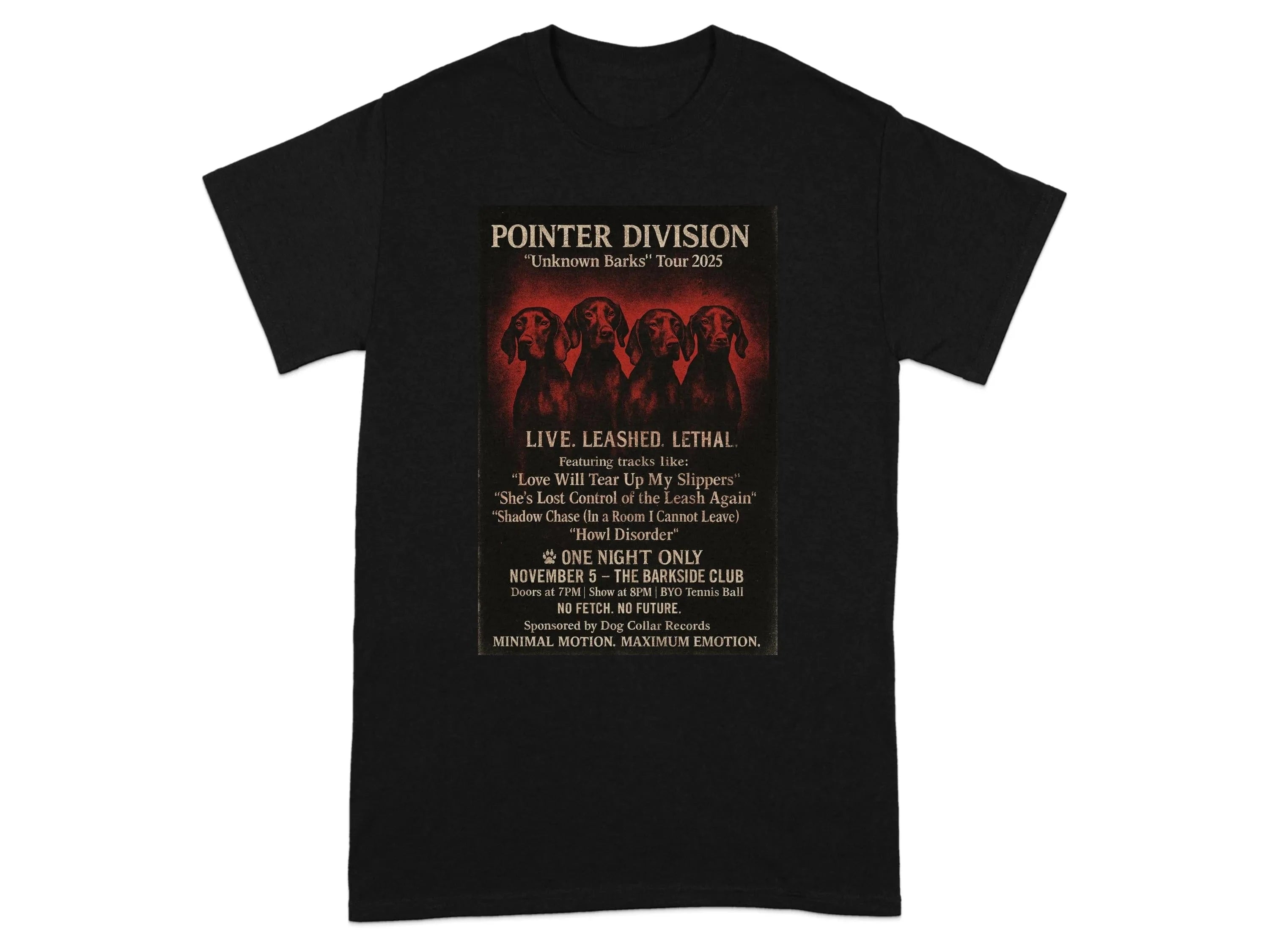 Pointer Division Unknown Barks Tour 2025 Concert T-Shirt Black T-shirt