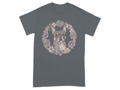 French Bulldog Graphic Tee Floral Design product type