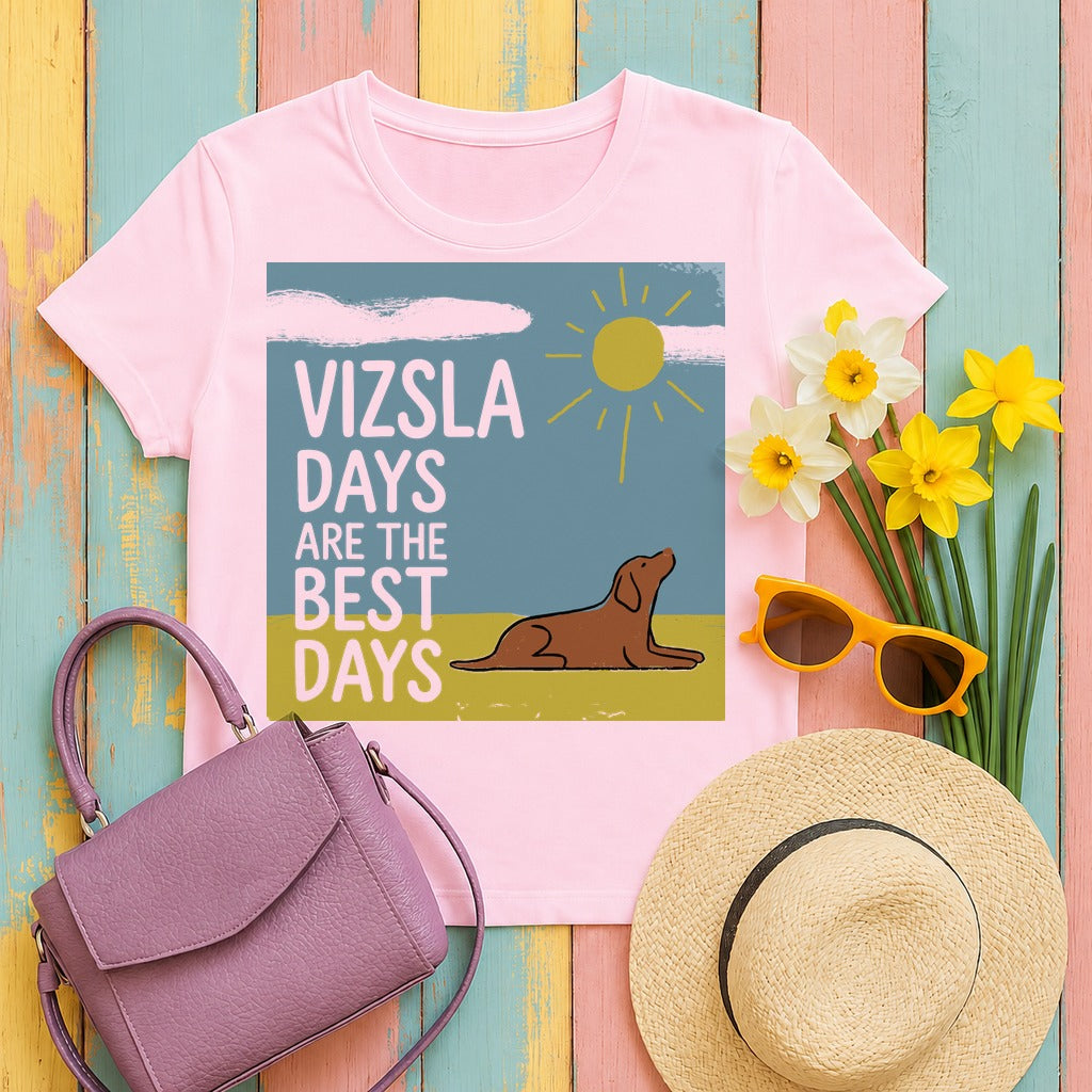 Vizsla Days Best Days Graphic T-shirt in Light Pink