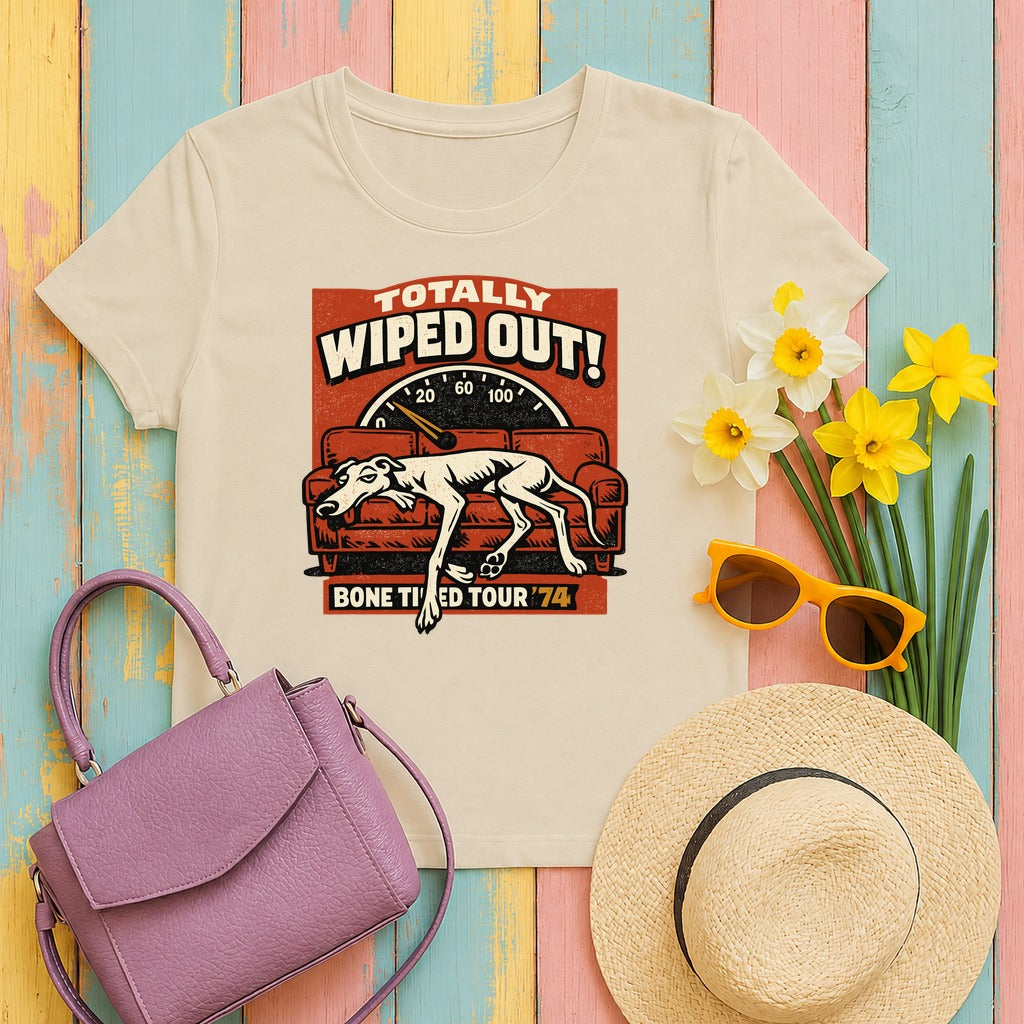 Bone Tired '74 Vintage Greyhound T-Shirt in Sand
