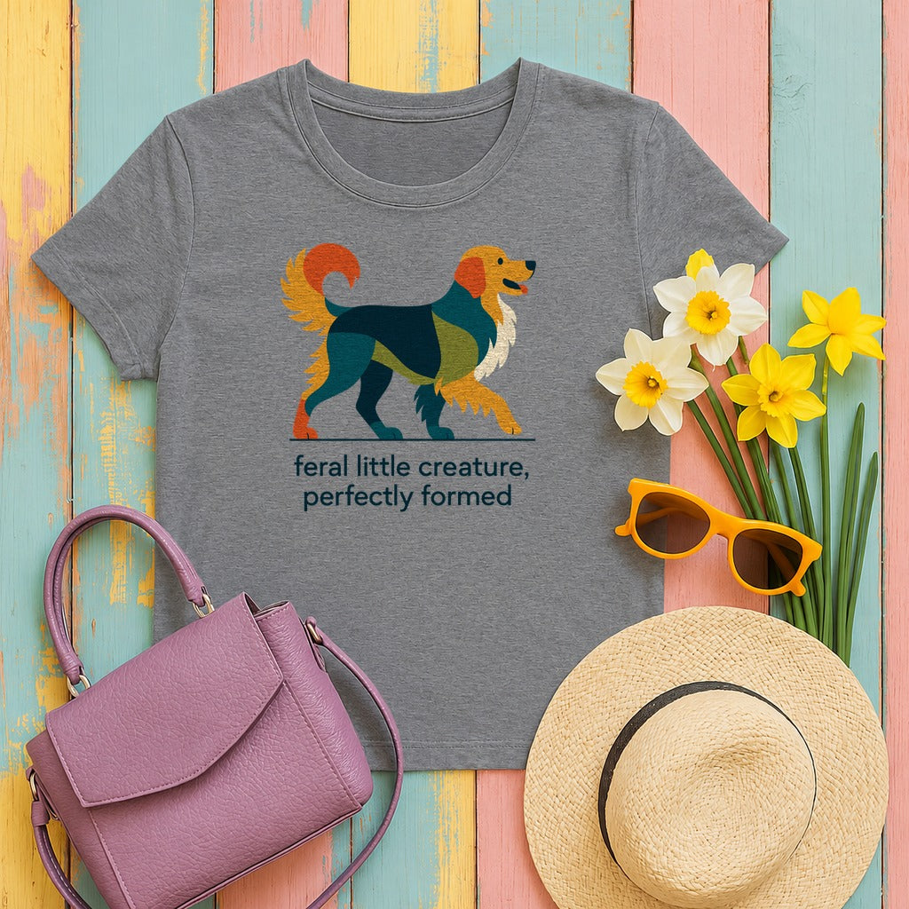 Feral Creature Golden Retriever T-Shirt in Graphite Heather