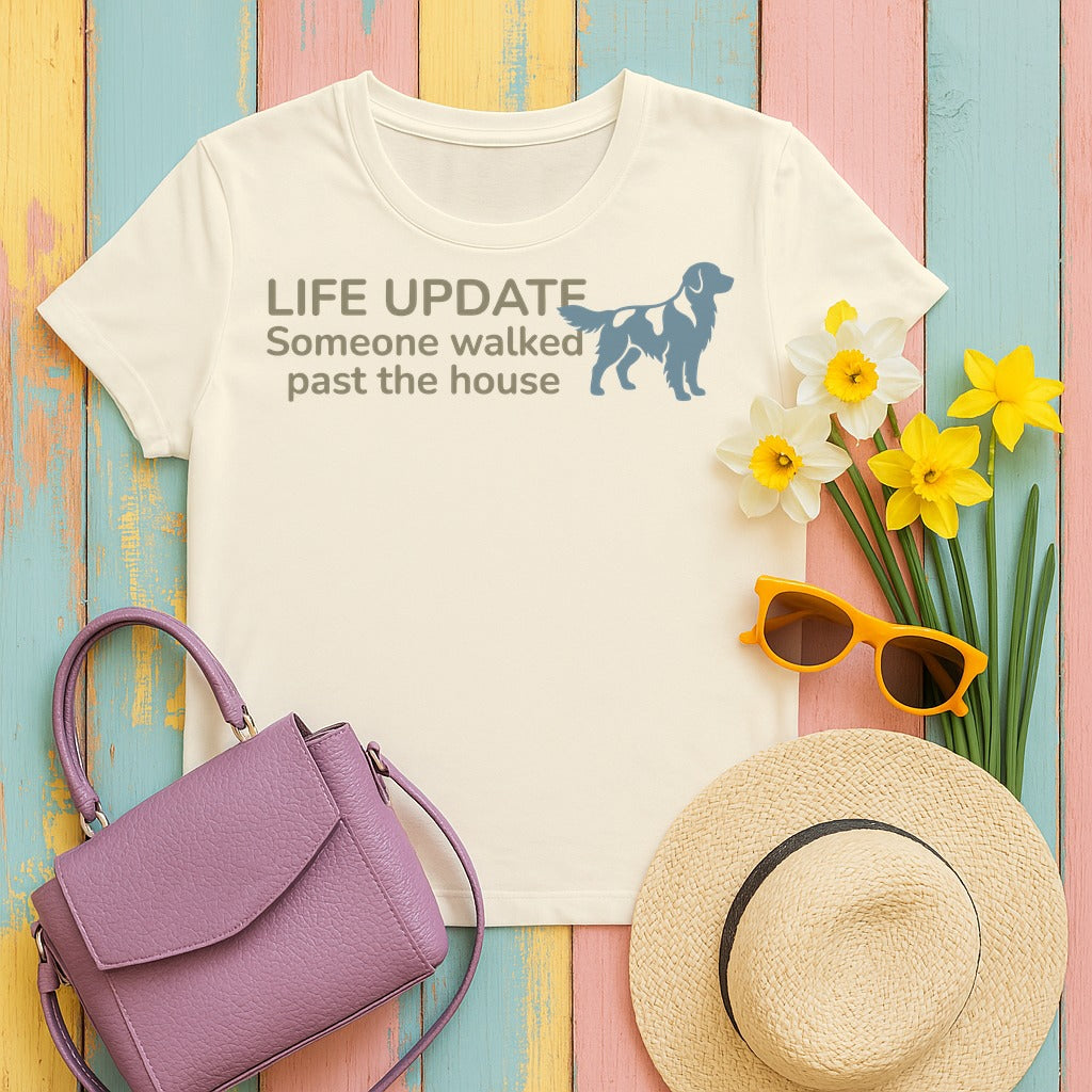 Dramatic Life Update Golden Retriever T-Shirt in Natural