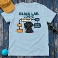 Black Lab Logic Flowchart T-Shirt in Light Blue