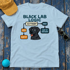 Black Lab Logic Flowchart T-Shirt in Light Blue