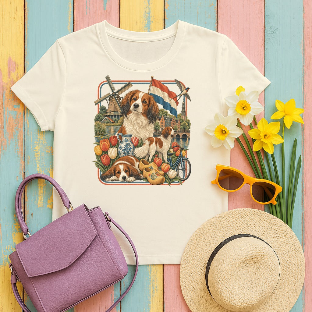 Kooikerhondje Netherlands Heritage tee, Natural