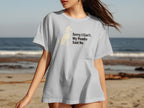 Light gray t-shirt with poodle graphic and text "Sorry I Can't. My Poodle Said No."