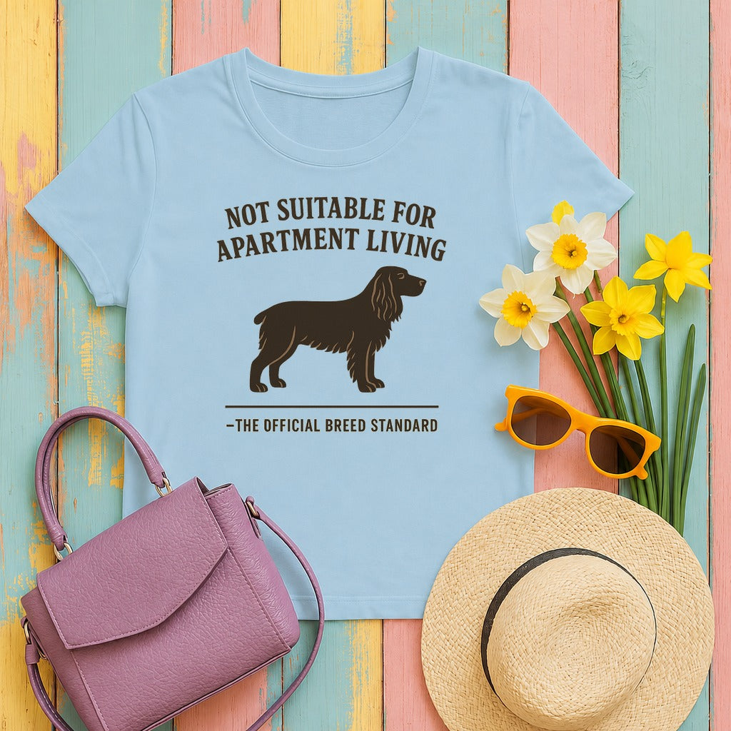 Field Spaniel Not Suitable For Apartment Living Tee in Light Blue