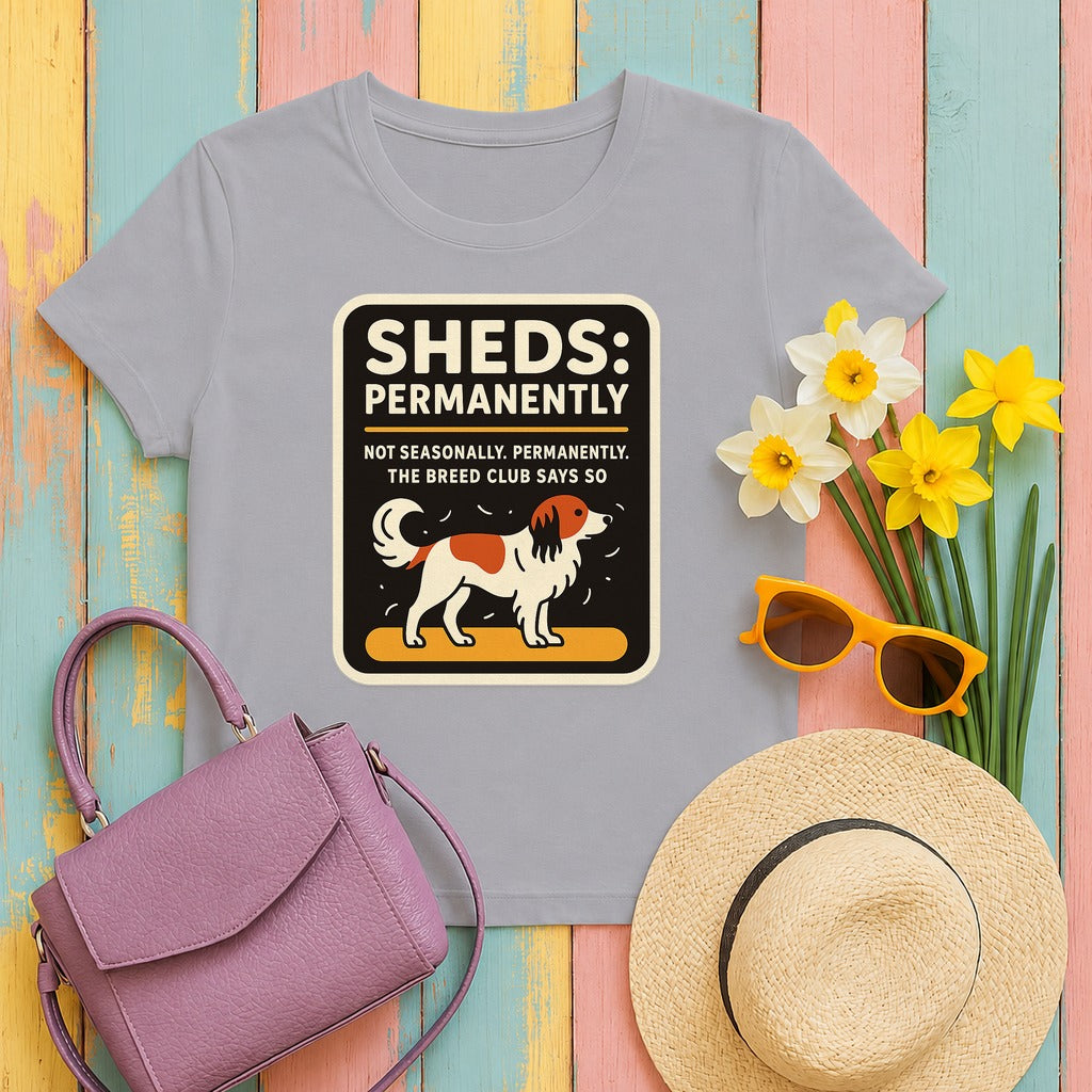 Kooikerhondje Sheds Permanently Tee in Athletic Heather