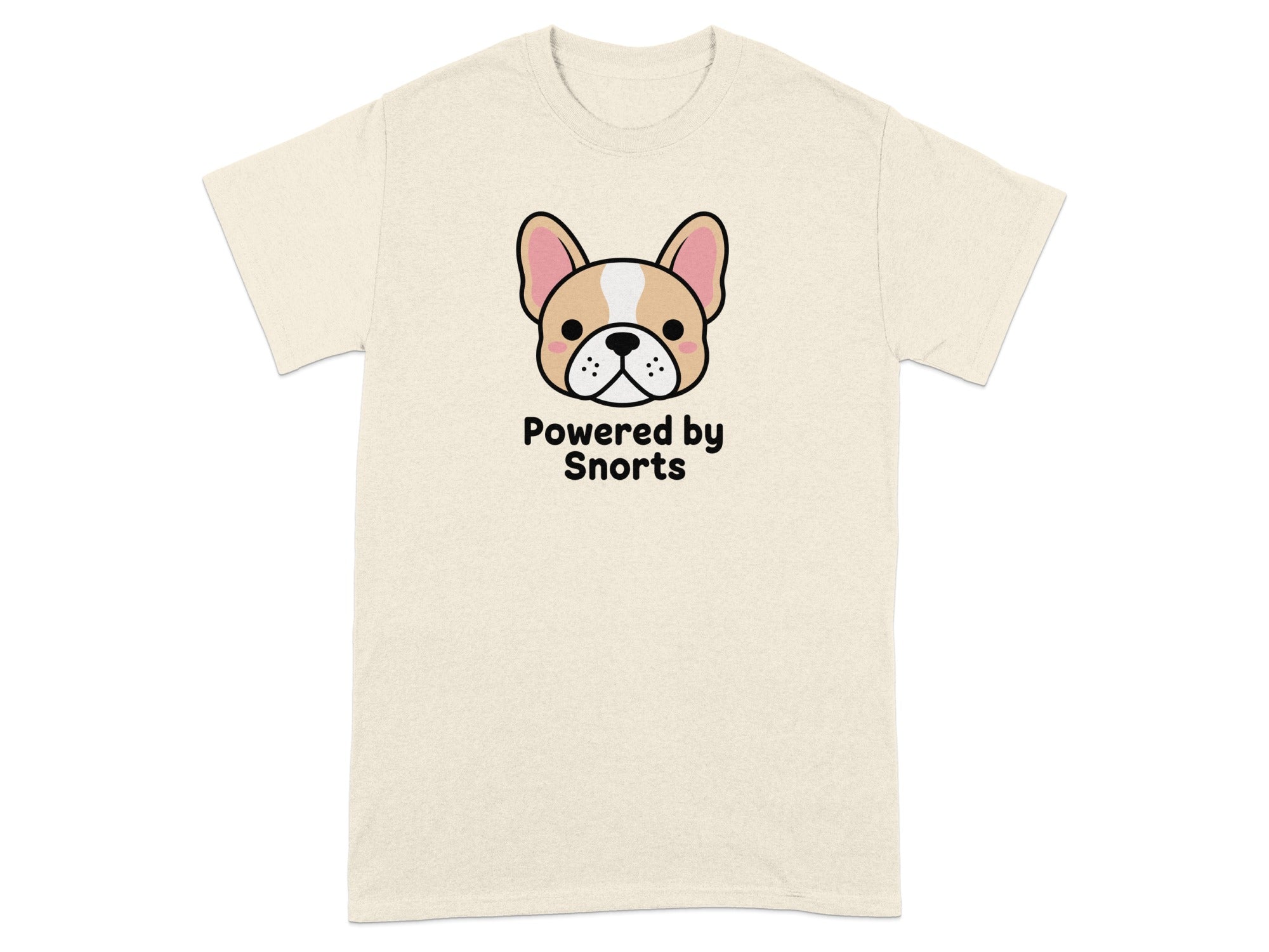 Powered By Snorts Cute Bulldog Graphic Shirt
