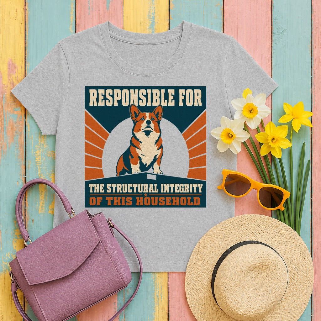 Structural Integrity Corgi Graphic T-shirt in Sport Grey