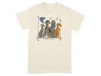 T-shirt with cartoon dogs in retro style.