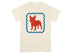 Vintage Red Bulldog Silhouette Print on T-Shirt Product